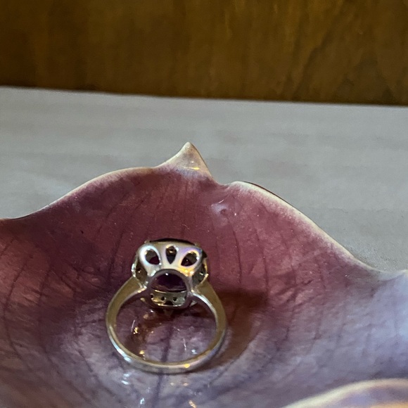 NWOT AFRICAN AMETHYST W ZIRCON STERLING RING - Picture 7 of 10